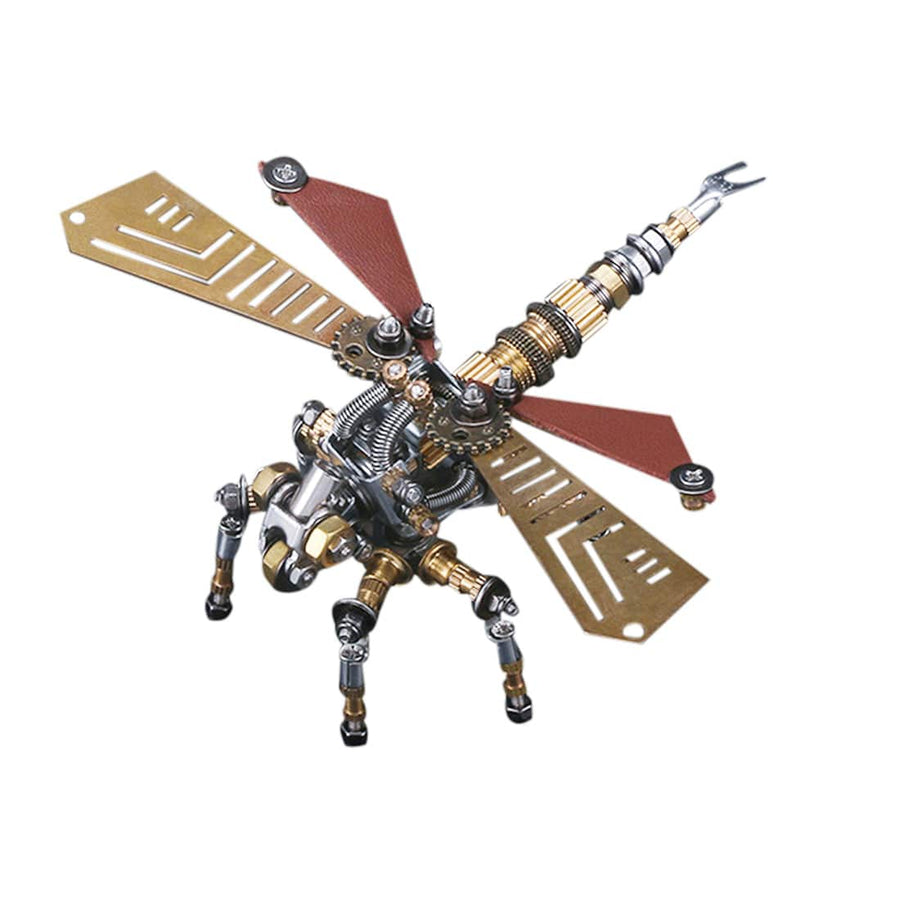 Stirlingkit 243Pcs Metal Insect Puzzle Model Kit 3D DIY Mechanical Assembly Jigsaw Crafts - Dragonfly