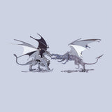 Stirlingkit 2PCS DIY Stainless Steel Ice Dragon 3D Assembled Model Crafts, view 3