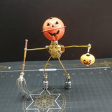 Stirlingkit 2pcs/set Steampunk Brass Pumpkin Spider Scarecrow 3D Metal Model Kits for Halloween, view 2