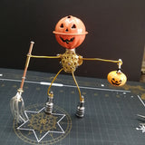Stirlingkit 2pcs/set Steampunk Brass Pumpkin Spider Scarecrow 3D Metal Model Kits for Halloween, view 4