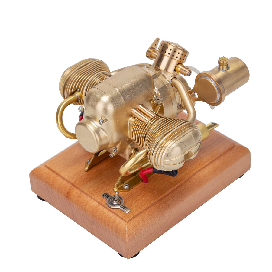 Stirlingkit 3.2cc Mini Flat-twin Motorcycle Engine Model 4 Stroke Gas Interal Combustion Engine Model R69