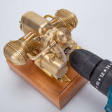 Stirlingkit 3.2cc Mini Flat-twin Motorcycle Engine Model 4 Stroke Gas Interal Combustion Engine Model R69, view 2