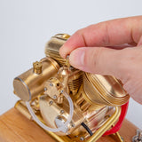 Stirlingkit 3.2cc Mini Flat-twin Motorcycle Engine Model 4 Stroke Gas Interal Combustion Engine Model R69, view 5