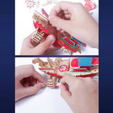 Stirlingkit 300+PCS DIY Fantasy Dragon Airship 3D Steampunk Wooden Puzzle Toy Model, view 3