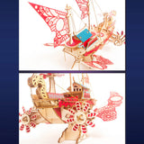 Stirlingkit 300+PCS DIY Fantasy Dragon Airship 3D Steampunk Wooden Puzzle Toy Model, view 5