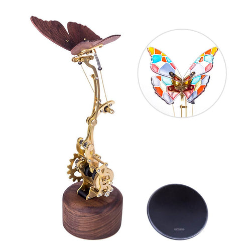 Stirlingkit 3D Mechanical Geared Walnut Wooden Butterfly Model