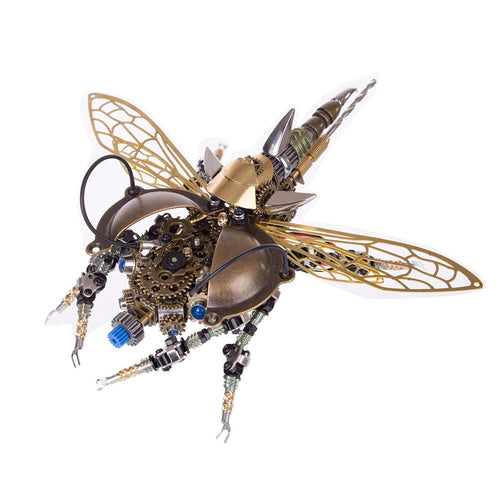 Stirlingkit 3D Metal DIY Rotatable Steampunk Beetle Insect Assembly Kit with Voice Control Light