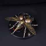 Stirlingkit 3D Metal DIY Rotatable Steampunk Beetle Insect Assembly Kit with Voice Control Light, view 5