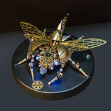Stirlingkit 3D Metal DIY Rotatable Steampunk Beetle Insect Assembly Kit with Voice Control Light, view 6