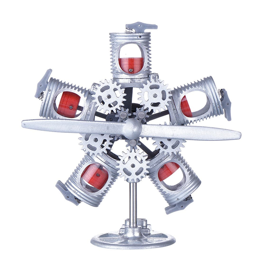 Stirlingkit 3D Printed Radial Engine Model 5V 5-Cylinder Motor USB Model Star Engine Steam Toy