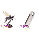 Stirlingkit 3D Stainless Steel Mechanical Wasp DIY Assembly Model Voice Control Lamp, view 6