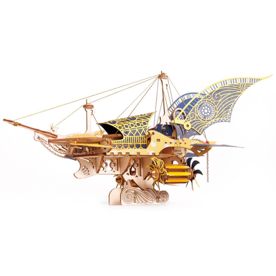 Stirlingkit 3D Steampunk Ancient Greek Fantasy Spaceship Wooden Puzzle Toy Model 300+PCS