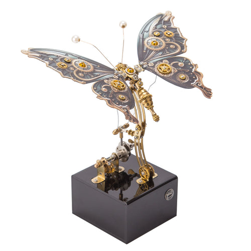 Stirlingkit 3D Steampunk Kinetic Butterfly Metal Art Sculpture Kits Automata Music Box