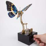 Stirlingkit 3D Steampunk Kinetic Butterfly Metal Art Sculpture Kits Automata Music Box, view 2