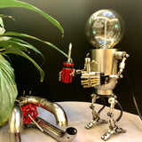 Stirlingkit 3D Steampunk Metal Robot Mr Gort Hobby Model Kit with LED Light, view 2