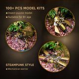 Stirlingkit 3PCS Steampunk Mini Insect Metal Model Home Decoration, view 6