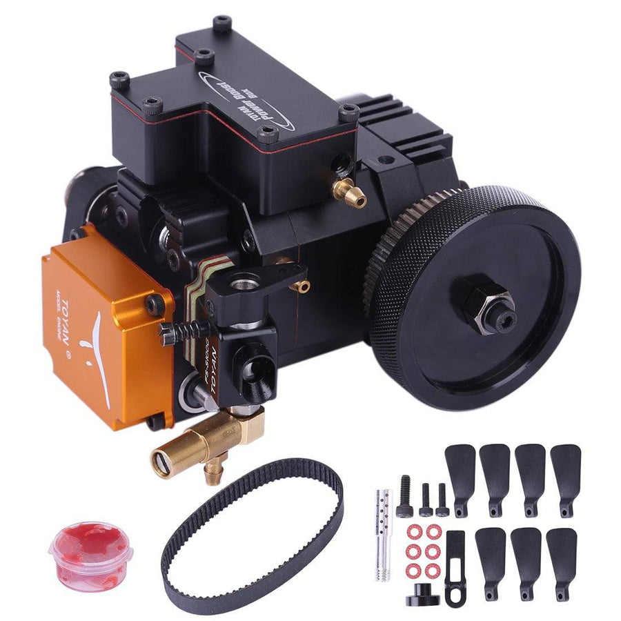 Stirlingkit 4 Stroke RC Engine Water Cooled Gasoline Model Engine Kit for RC Car Boat Airplane - Toyan FS-S100G(w)