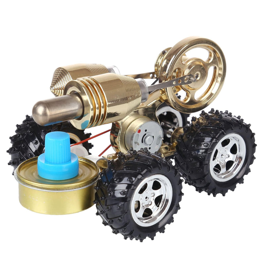 Stirlingkit 4-Wheeled Stirling Engine Powered Car Model STEAM Scientific Experiment Educational Toys