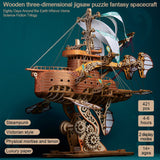 Stirlingkit 421PCS Steampunk Victorian Fantasy Spaceship Wooden Puzzle Toy, view 2