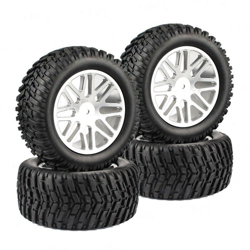 Stirlingkit 4Pcs Metal Off-road Rally Tyres with 12mm Adapter for HPI WR8 HSP 1/10 94177 94170 94118 RC Model Car