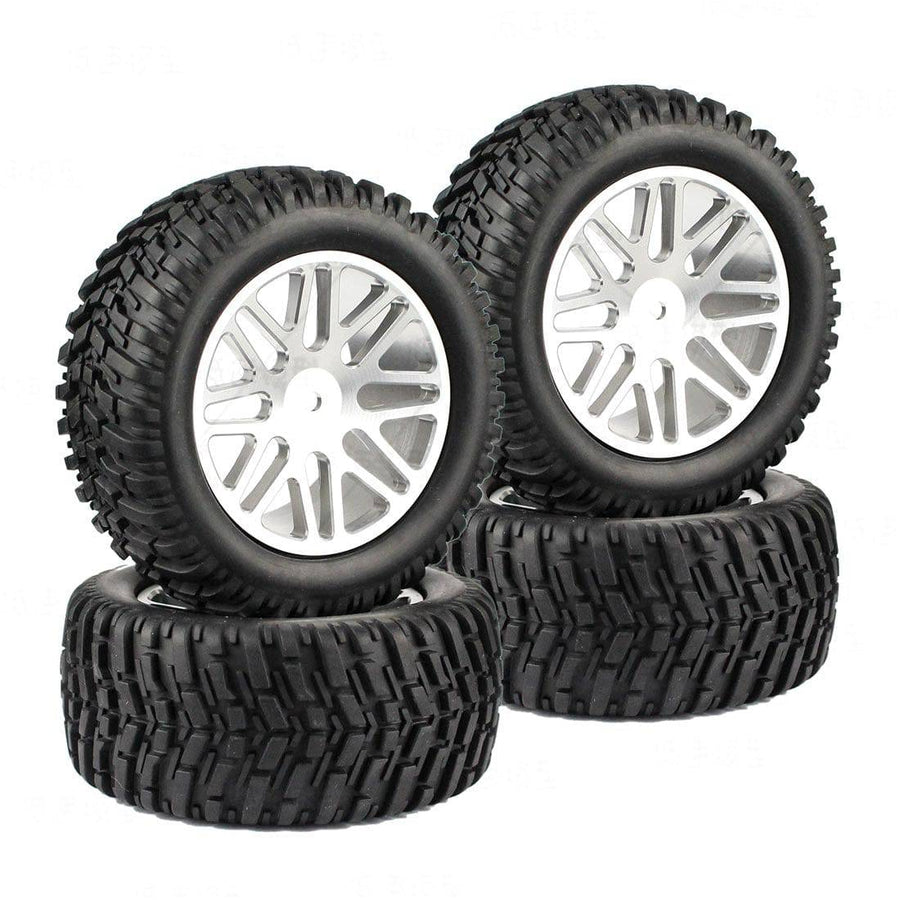 Stirlingkit 4Pcs Metal Off-road Rally Tyres with 12mm Adapter for HPI WR8 HSP 1/10 94177 94170 94118 RC Model Car