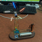 Stirlingkit 5-Blade Windmill Metal Circuit Sculpture DIY Kits Tabletop Edison Bulb, view 2
