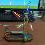 Stirlingkit 5-Blade Windmill Metal Circuit Sculpture DIY Kits Tabletop Edison Bulb, view 3