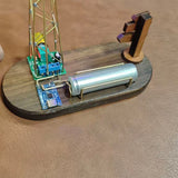 Stirlingkit 5-Blade Windmill Metal Circuit Sculpture DIY Kits Tabletop Edison Bulb, view 4