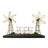 Stirlingkit 5-Blade Windmill Metal Circuit Sculpture DIY Kits Tabletop Edison Bulb, view 6