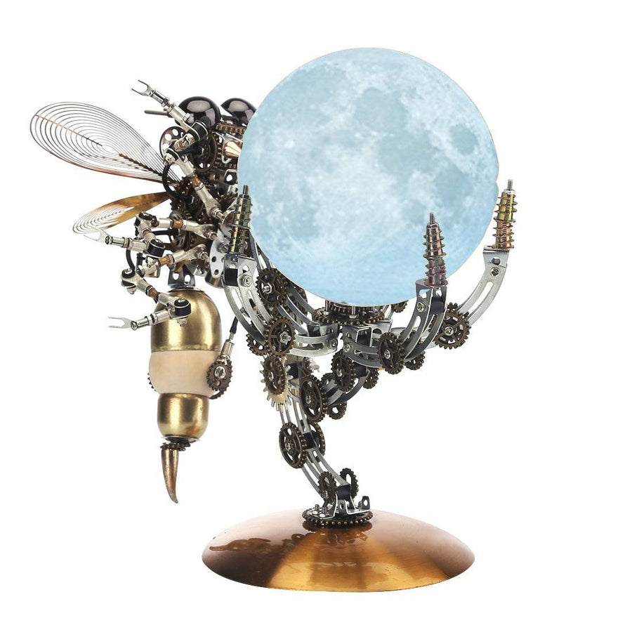 Stirlingkit 627PCS Mechanical Wasp Metal Model Kits with Planet Moon Lamp