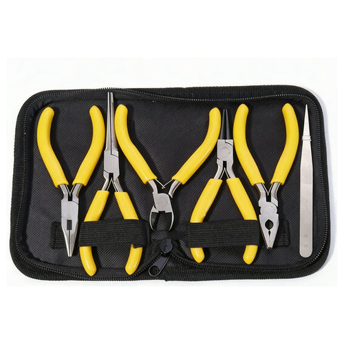 Stirlingkit 6pcs Precision Mini Pliers Kit – Needle Nose, Wire Cutters & Tweezers for Electronics & Engine Model Hobby