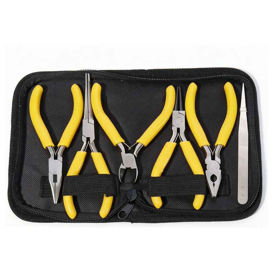 Stirlingkit 6pcs Precision Mini Pliers Kit – Needle Nose, Wire Cutters & Tweezers for Electronics & Engine Model Hobby