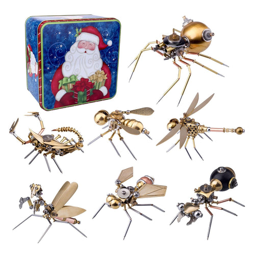 Stirlingkit 7PCS Exquisite Mini Mechanical Insect Christmas Gift Box Set Educational Toy Gift