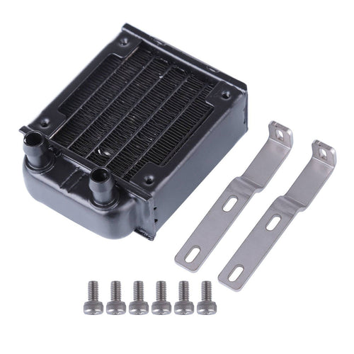 Stirlingkit 8.3 x 6 x 3.7cm Water-cooled Tank Radiator with Bracket Kit for Toyan Single-cylinder 4-Stroke Engine