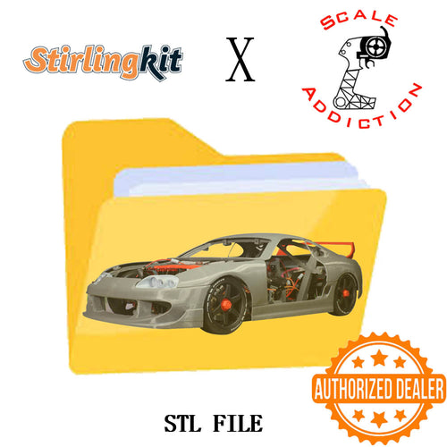 Stirlingkit 8th Scale Supra RC Sports Car for Semto 2 Cylinder Engine Model Project Officially Authorized by Scale Addiction