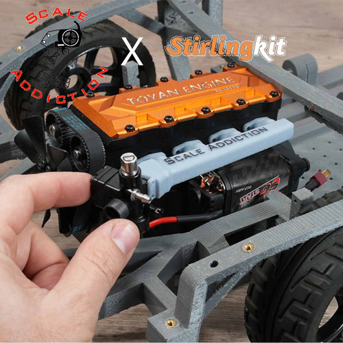 Stirlingkit 8th Scale Supra RC Sports Car for TOYAN FS-L400 Inline 4 Cylinder Engine Model Project Officially Authorized by Scale Addiction