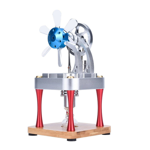 Stirlingkit Air-Cooled Metal Vertical Stirling Engine with Flywheel Fan Model Education Toy