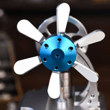 Stirlingkit Air-Cooled Metal Vertical Stirling Engine with Flywheel Fan Model Education Toy, view 6