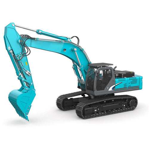 Stirlingkit All-metal 1/14 2.4G 10CH Multi-Functional RC Hydraulic Excavator Engineering Navvy Construction Machinery Model Blue