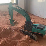 Stirlingkit All-metal 1/14 2.4G 10CH Multi-Functional RC Hydraulic Excavator Engineering Navvy Construction Machinery Model Blue, view 2