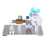 Stirlingkit All Metal Mini Hot Air Stirling Engine Motor Model Educational Toy Kits with Fan and Bulb, view 3