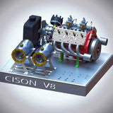 Stirlingkit Aluminum Alloy Metal Engine Base Display Stand for CISON V8 Engine Model, view 2