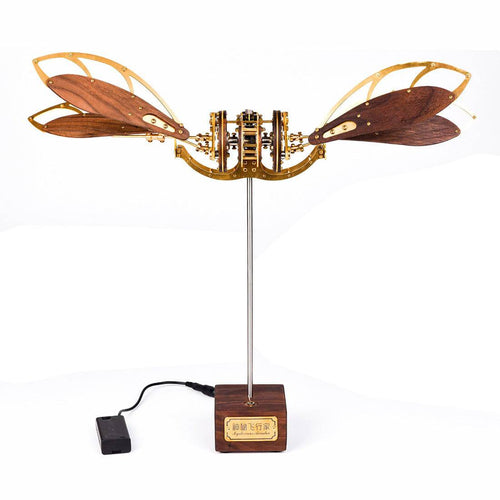 Stirlingkit Assembly Metal Solid Wood 3D Dynamic Delicate Mechanical Mystery Aircraft Model Kit for Adult