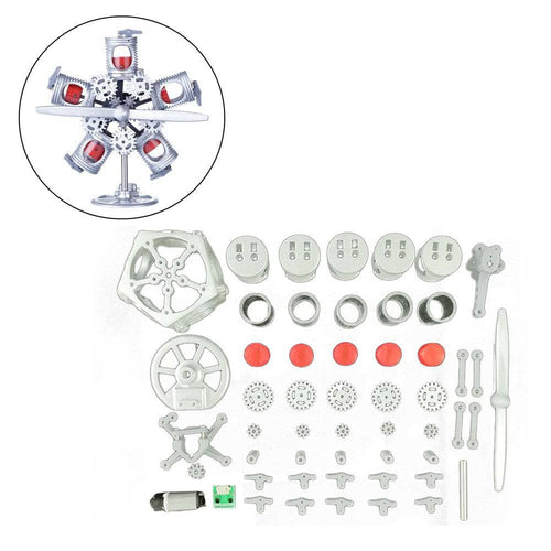 Stirlingkit Assembly Radial Engine Model 5 Cylinder Star Engine Toy Collection Decoration