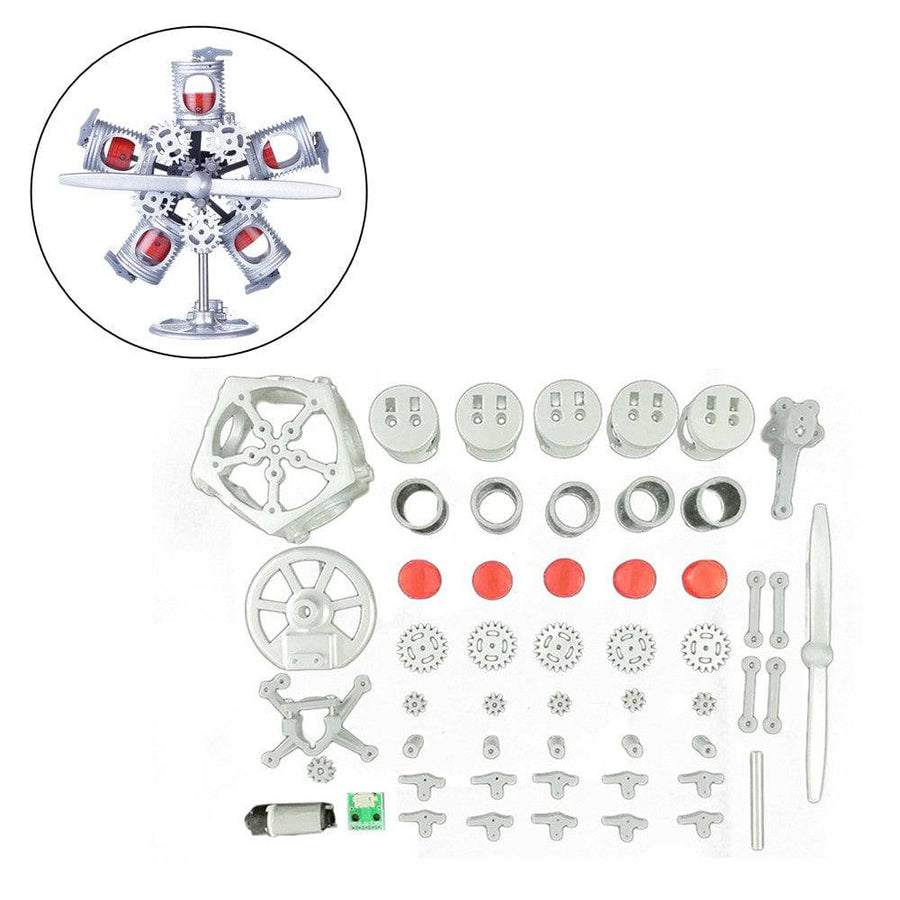 Stirlingkit Assembly Radial Engine Model 5 Cylinder Star Engine Toy Collection Decoration