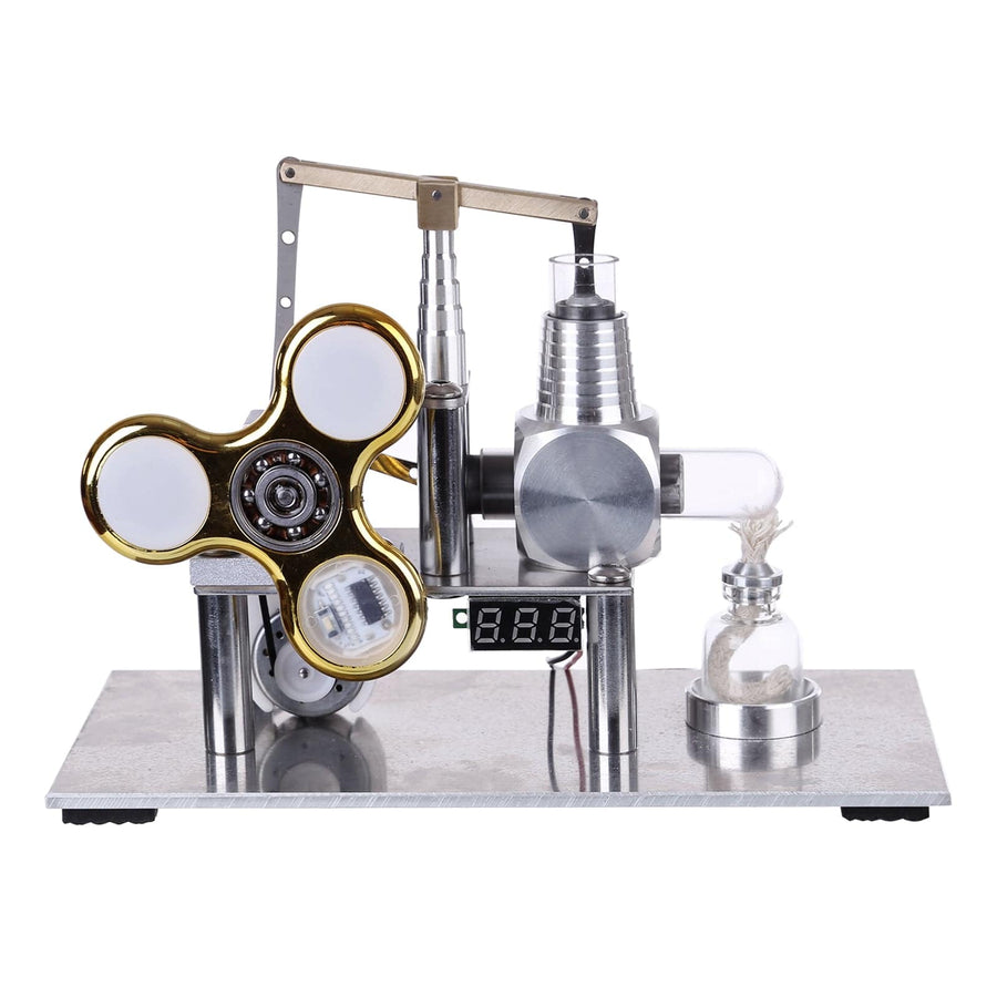 Stirlingkit Balance Type Hot Air V2 Stirling Engine Generator with Luminous Gyroscope Bulb Experiment Toy