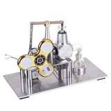 Stirlingkit Balance Type Hot Air V2 Stirling Engine Generator with Luminous Gyroscope Bulb Experiment Toy, view 4