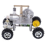 Stirlingkit Balance Type Single Cylinder Hot Air Stirling Engine Powered Modified 4-Wheeled Car Model Physical Experiment Lab Toy, view 2