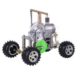 Stirlingkit Balance Type Single Cylinder Hot Air Stirling Engine Powered Modified 4-Wheeled Car Model Physical Experiment Lab Toy, view 3