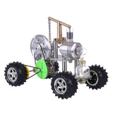 Stirlingkit Balance Type Single Cylinder Hot Air Stirling Engine Powered Modified 4-Wheeled Car Model Physical Experiment Lab Toy, view 4